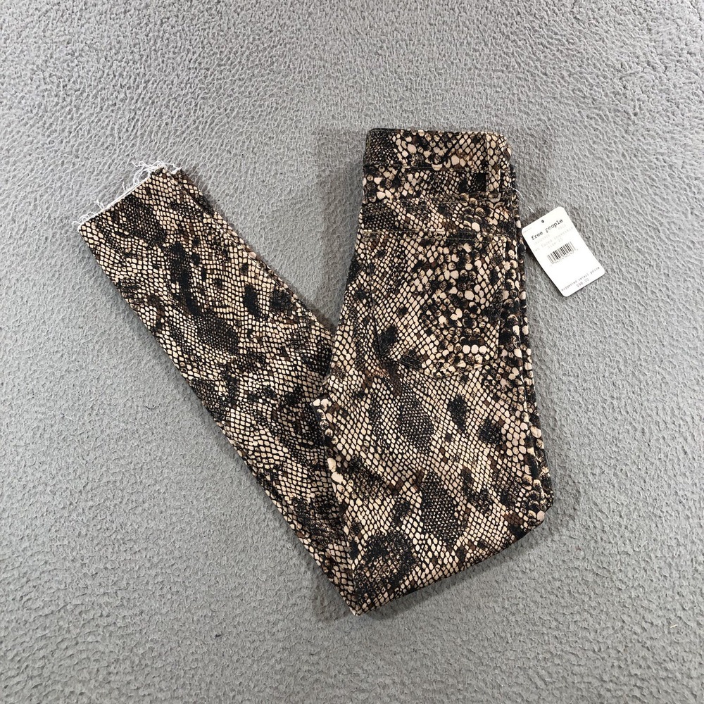 free people Snake Skin Pants Women's 25 Skinny Stretch Ankle